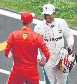  ?? FOTO: M. MONTILLA ?? Hamilton y Vettel se pusieron de acuerdo al hablar de los cambios de 2019