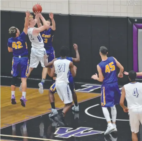  ??  ?? Carter Jensen (left) and in action for Iowa Wesleyan University (above). He also plays gridiron and studies criminal justice and pre-law.