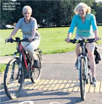  ??  ?? Cycling friends Kirsty Lewin, left, and
Stella Thomson