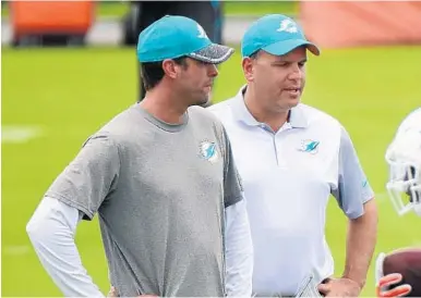  ?? JIM RASSOL/STAFF FILE PHOTO ?? Dolphins coach Adam Gase will attend the combine along with executive vice president of football operations Mike Tannenbaum.