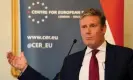  ?? Photograph: Stefan Rousseau/PA ?? ‘Keir Starmer wants the forthcomin­g contest to be about Conservati­ve economic failure, not about Brexit.’