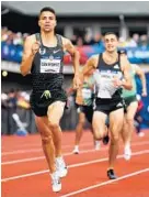  ?? ANDY LYONS/GETTY IMAGES ?? Matthew Centrowitz (Broadneck) finishes his victory in the men’s 1,500-meter final during the U.S. Olympic trials.