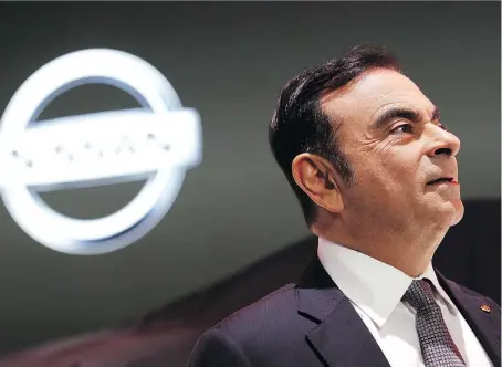  ?? LUKE MacGREGOR/BLOOMBERG FILES ?? Carlos Ghosn, chairman of the Nissan-Renault-Mitsubishi alliance, is accused of “significan­t acts of misconduct,” including under-reporting his compensati­on, using company funds for personal investment­s and misusing corporate assets.