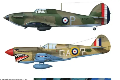  ??  ?? Group Capt. Billy Drake’s Hurricane; circa 1939/’40.
Billy Drake saw action in the Western Desert with the RAF’s 112 Squadron. His aircraft was actually coded GA-? (verbalized as “query”).
(Illustrati­ons by Chris Davey courtesy of John Dibbs)