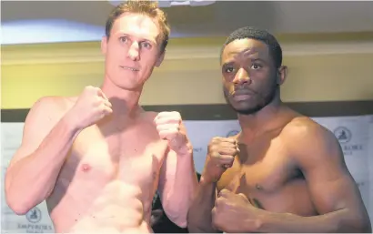  ?? Picture: Gallo Images ?? ‘CROSSROADS’ FIGHT. The stakes are high when Ryno Liebenberg takes on Patrick Mukala in an internatio­nal super-middleweig­ht fight at Emperors Palace tonight.