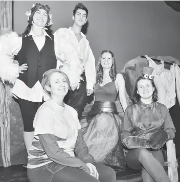  ?? [STEVE KANNON] ?? The EDSS drama students are staging a production of The Little Mermaid this week. Clockwise from top, Simon Zenker is Prince Eric, Hadley Mustakas is Ariel, Dani Scott is Sebastian, Elias Gallant is Flounder and Evelyne Jewitt-Dyck is Scuttle.