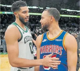  ?? REUTERS ?? Piezas clave. Jayson Tatum (Boston) y Stephen Curry (Golden State).