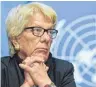  ?? FOTO: DPA ?? Carla Del Ponte tritt aus der Untersuchu­ngskommiss­ion der Vereinten Nationen für Syrien zurück.