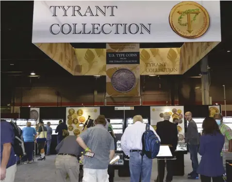  ?? PHOTO COURTESY DONN PEARLMAN ?? The $100 million exhibit of U.S.-type coins from The Tyrant Collection attracted crowds each day during the 2021 Chicago World’s Fair of Money.