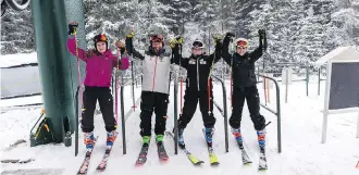  ??  ?? Skiers have been having a blast at Mount Norquay for about a month now.