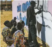  ??  ?? Art and faith Members of the Baye Fall religious movement in Senegal, whose rituals are a “kind of experienti­al artform, with lots of singing and dancing and graʛtiq