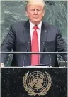  ??  ?? WHAT A JOKE Trump at UN