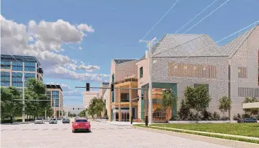  ?? GrayStreet Partners, Fulcrum Developmen­t/Courtesy ?? Retail and parking are now in the first phase of Broadway East, a scaled down mixed-use project.