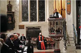  ?? ?? Archbishop of Canterbury gives an address at service in St Margaret’s