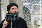  ?? Picture: AFP ?? SECRET MOVES: In this video grab, Islamic State group leader Abu Bakr al-Baghdadi addresses Muslim worshipper­s in Mosul