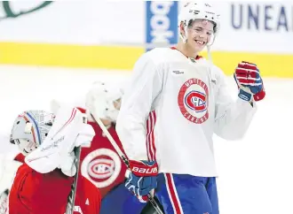  ?? JOHN MAHONEY/FILES ?? Jesperi Kotkaniemi, pictured at training camp in September, has 3-7-10 totals in 19 games while averaging 13:35 of ice time and is plus-1. He has never looked out of place. “I’m living my dream,” he said. “I think that’s the only thing I can say.”