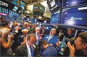  ?? Bloomberg ?? The New York Stock Exchange. Investors are on edge over concerns that such protection­ist measures would hit global economic growth.