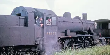  ??  ?? Sandy Whyte and Ian Fraser with Dundee locomotive 46463, which did not survive the scrapman’s torch. Read more in the column above.