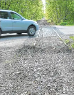  ??  ?? Old railroad track is being removed near N. Lydell Ave. and E. Chateau Place in Whitefish Bay to make way for a new stretch of the Oak Leaf Trail.