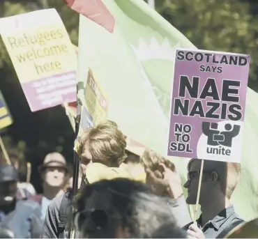  ??  ?? 0 Personal details of numerous Scots anti-fascist protestors have been shared online