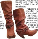  ??  ?? Boots for toe-tapping: Sharon’s footwear