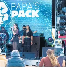  ?? Photo/Supplied ?? Far North wha¯ nau band, Papa’s Pack, performing at Ngati Kuri’s #HIKOITO100 music festival in May, were later approached by the iwi to refashion the much-loved local anthem.