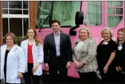  ?? John Bailey ?? Sen. Jon Ossoff announces $1.1 million in Congressio­nal appropriat­ions for an additional mobile mammograph­y unit to serve rural communitie­s. The unit, like the current Atrium Health Floyd bus, will be housed at a clinic in Chattooga County.