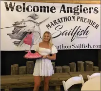  ?? COURTESY ?? Mitty alum Alexis Bowcock, 19, earned Top Female Angler honors last month at the Marathon Premier Sailfish Tournament in the Florida Keys. Bowcock entered the tournament with her family, whose team placed fourth overall.