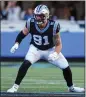  ?? AP FILE – 2021 ?? New Charger Morgan Fox played with the Panthers last year after spending five seasons with the Rams.