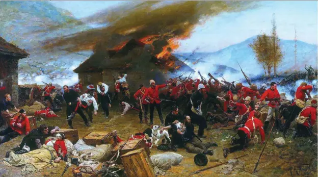  ?? GALERÍA DE ARTE DE NUEVA GALES DEL SUR, AUSTRALIA ?? «La defensa de Rorke’s Drift 1879», cuadro de Alphonse de Neuville de 1882