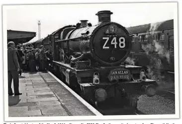  ?? JOHN HUNT ?? The indisputab­le star of the May 9, 1964 railtour – No. 7029 Clun Castle – awaits departure from Plymouth North Road prior to making its record-breaking run.