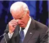  ?? JAE C. HONG/ASSOCIATED PRESS ?? Former Vice President Joe Biden wipes a tear as he speaks Thursday during a memorial service for Sen. John McCain.