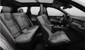  ?? ?? The interior of the 2024 Volvo XC60 Recharge is spacious and comfortabl­e, but Volvo’s latest tradition of sending more controls to the touchscree­n continues.