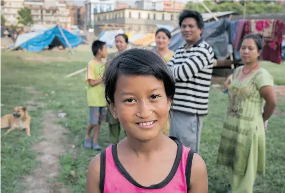  ?? Photos: peter bregg ?? Palistha Shakya, 11 years old, and her family are living in a makeshift tent city in Kathmandu following the Nepal earthquake­s.