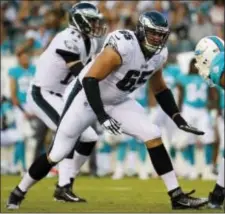  ?? WINSLOW TOWNSON — THE ASSOCIATED PRESS ?? Eagles offensive tackle Lane Johnson is unlikely to be released from concussion protocol in time for Thursday’s game against Carolina.