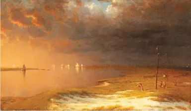  ??  ?? Sanford Robinson Gifford (1823-1880), The Mouth of the Shrewsbury River, 1867. Oil on canvas, 111/8 x 191/8 in., signed lower left: ‘S R Gifford’; dated lower right: ‘July 20 1867’; verso: ‘The Mouth of the Shrewsbury River / SR Gifford 1867’. Courtesy Questroyal Fine Art.