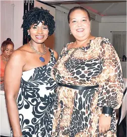  ??  ?? Doneth Cartwright (left) enjoying her 50th birthday party with bestie Ella Drummond-Hoyos, Jamaica’s honorary consul in Barbados.