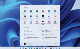  ??  ?? Microsoft hasn’t made any changes to the first official build of Windows 11 where the Start menu and Taskbar are concerned.