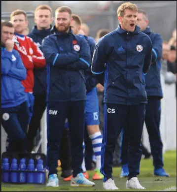  ??  ?? Kilwinning Rangers manager Chris Strain is read for a crunch run of festive games as his side gun for the title