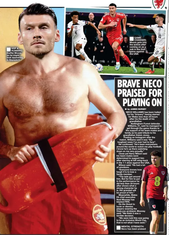  ?? ?? ■ HOF & RUNNING: Kieffer Moore as he might look appearing in Baywatch