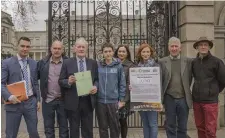  ??  ?? Deputy Tony McLoughlin and Blaine Gaffney with anti- fracking