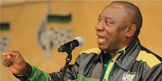  ??  ?? Cyrill Ramaphosa promete fazer o ANC um partido mais forte e centrado na vida dos sulafrican­os THENEWVOIC­E.CO.ZA