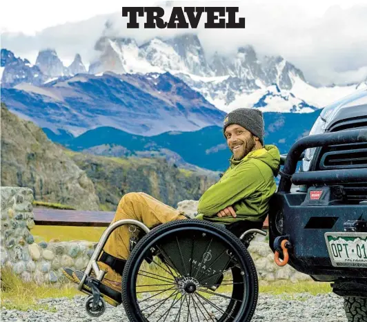  ?? THE NEW YORK TIMES PHOTOS ?? Kirk Williams in El Chaltén, Argentina, part of Los Glaciares National Park. A biking accident left him paralyzed, but his wide travels have inspired others.