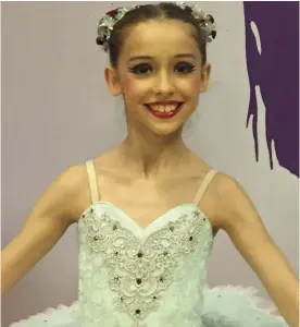  ??  ?? Sophia Hannaford has won a place on the Royal Ballet School’s Junior Associate programme and starts there in September