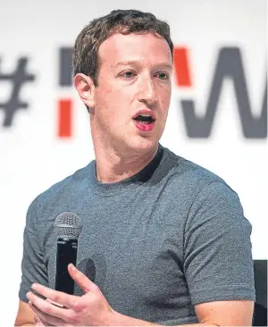  ?? Picture: Getty. ?? Facebook chief executive Mark Zuckerberg. The social networking site has now suspended the data firm Cambridge Analytica.