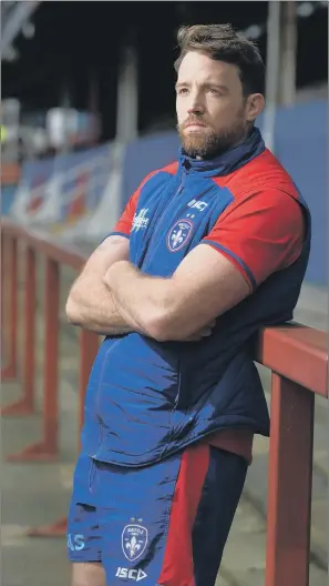  ?? PICTURE: BRUCE ROLLINSON ?? NO PLACE LIKE HOME: Wakefield captain Danny Kirmond on the terraces at Belle Vue yesterday where on Sunday he will play in his testimonia­l game after representi­ng the club since 2010.