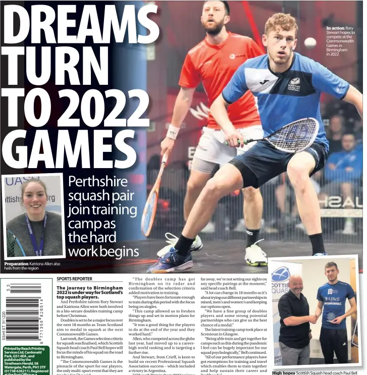  ??  ?? Preparatio­n Katriona Allen also hails from the region
In action Rory Stewart hopes to compete at the Commonweal­th Games in Birmingham in 2022