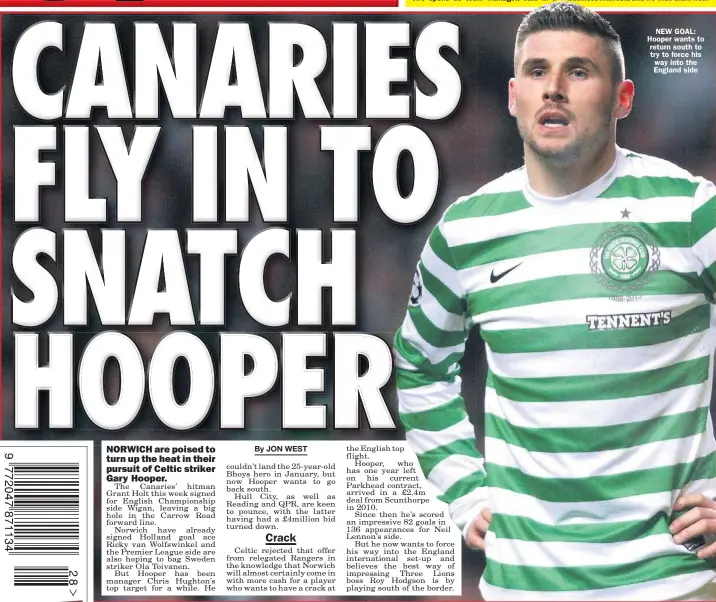  ??  ?? NEW GOAL: Hooper wants to return south to try to force his way into the England side