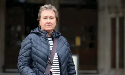  ?? ?? Cathy Gardner, whose father, Michael Gibson, died in an Oxfordshir­e care home in April 2020. Photograph: James Manning/PA