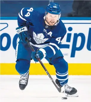  ?? MARK BLINCH NHLI VIA GETTY IMAGES ?? Signing Morgan Rielly now removes a degree of uncertaint­y and solidifies him as a long-term member of the Leafs’ leadership group no matter how the next five or six months play out.